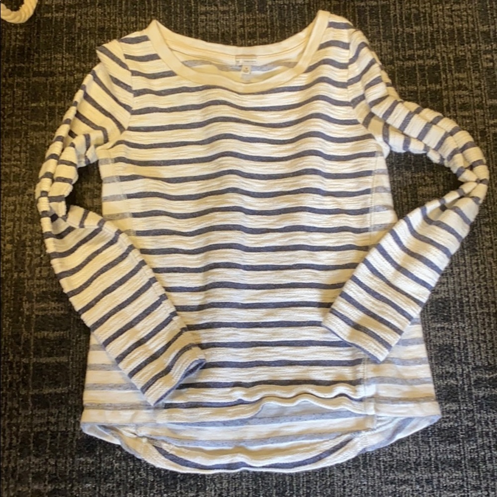 Cream and blue long sleeve